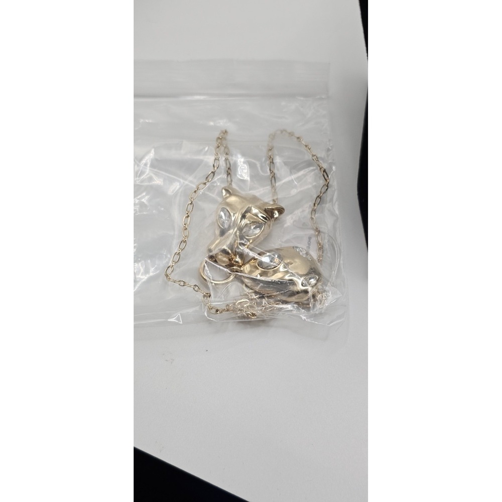 Park Lane Jewelry JAGUAR Goldtone Pendant Necklace W/ Crystal Accent 22" +3" - Picture 10 of 13